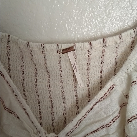 Free people Evey balloon sleeve tassels boho top sz S - Picture 5 of 7